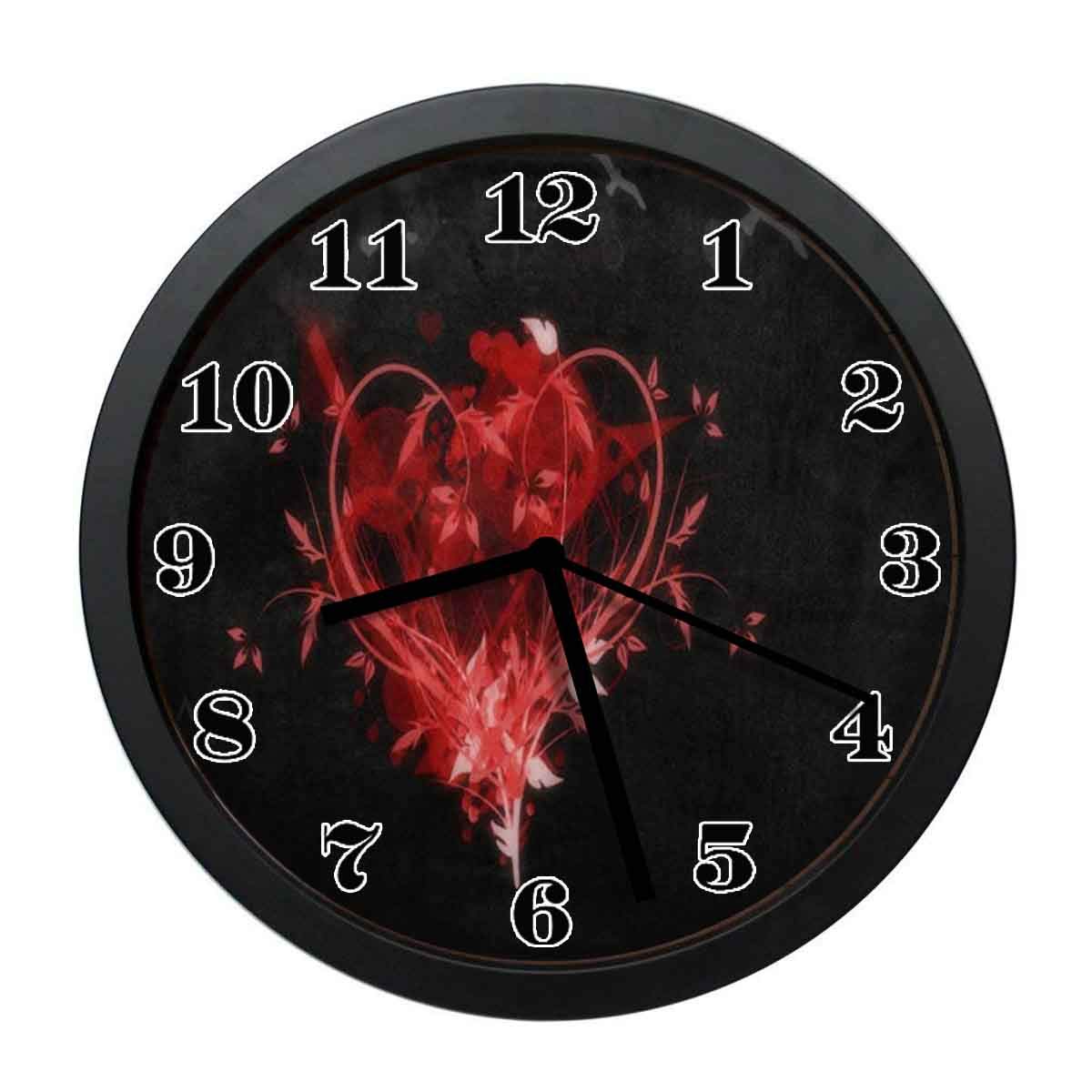 Amazon Co Jp 壁掛け時計 黒の背景に愛の壁紙おしゃれ掛け時計ートでスタイリッシュな装飾的な掛け時計 10インチ ホーム キッチン