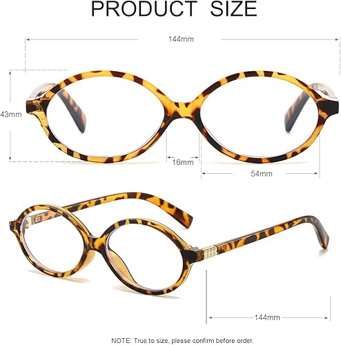 Miniatura 4 de JOVAKIT Lentes retro ovalados con bloqueo de luz azul para mujer, estilo vintage de los años 90, lentes pequeños con marco ovalado