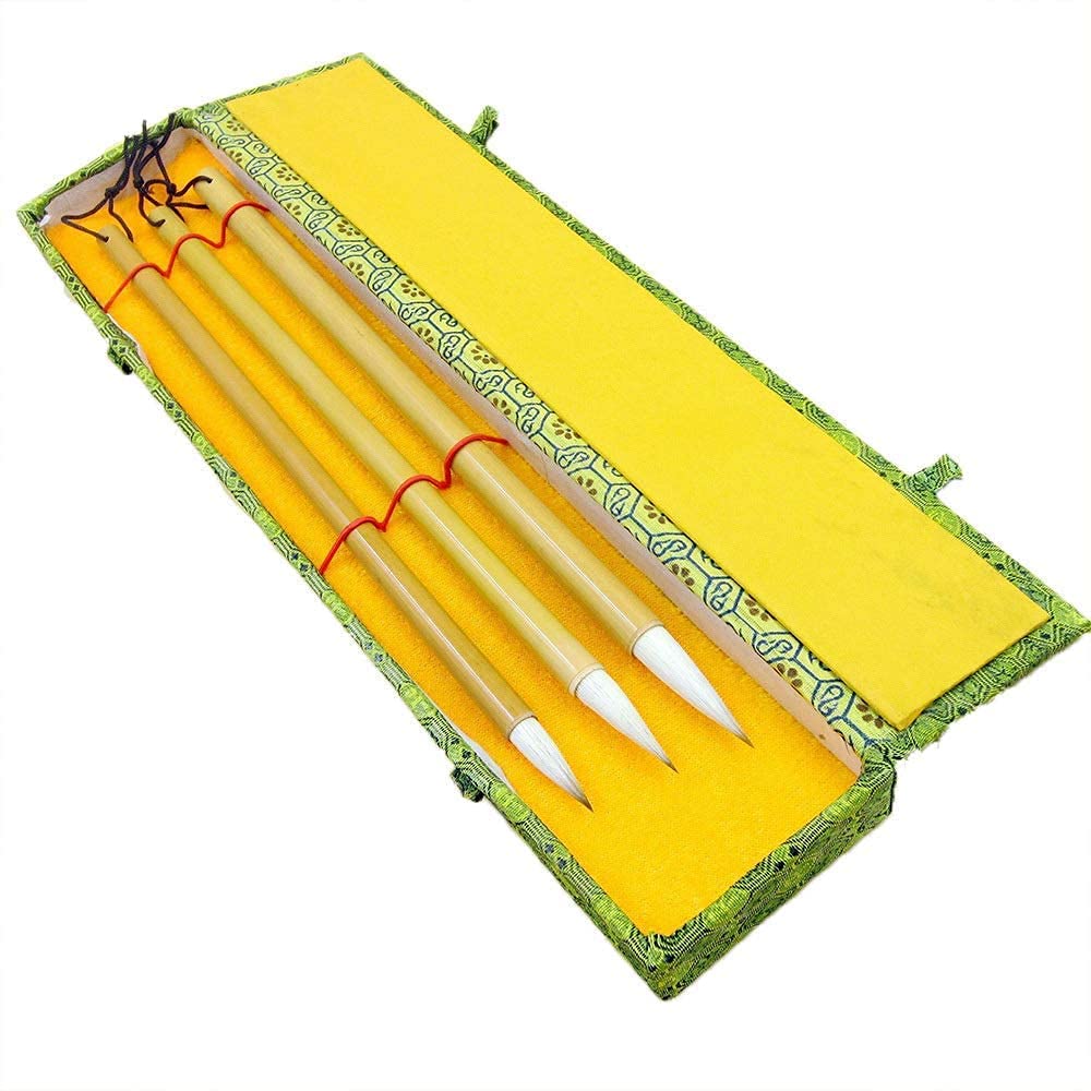 Chinese Calligraphy Drawing Brush, Chinese Calligraphy Writing Brush Set White Students Practice Large Medium Small 3 Sets