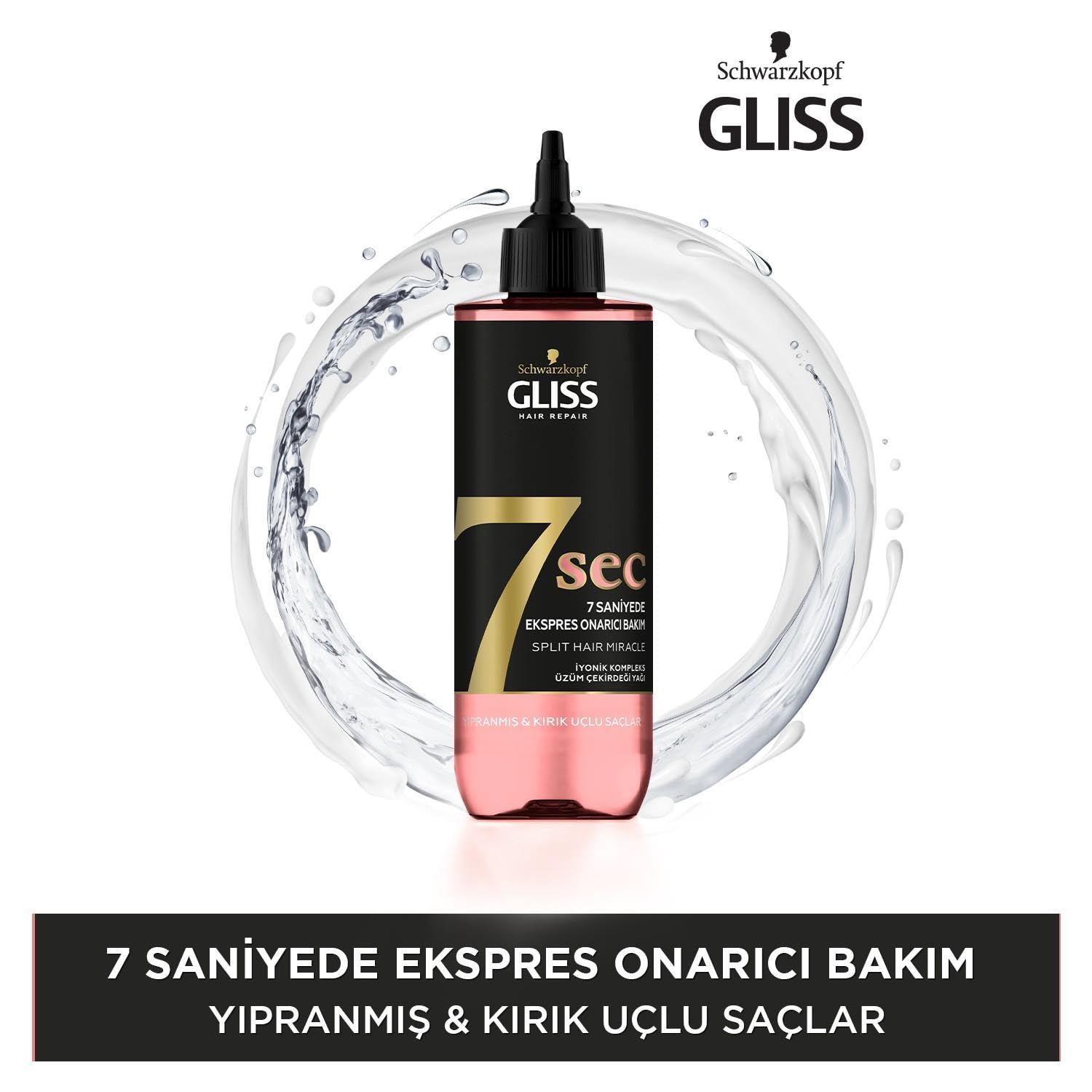 Gliss 7 Sec 7 Saniyede Expres Onarıcı Bakım Kürü Kırık Uçlu Saçlar 200 Ml