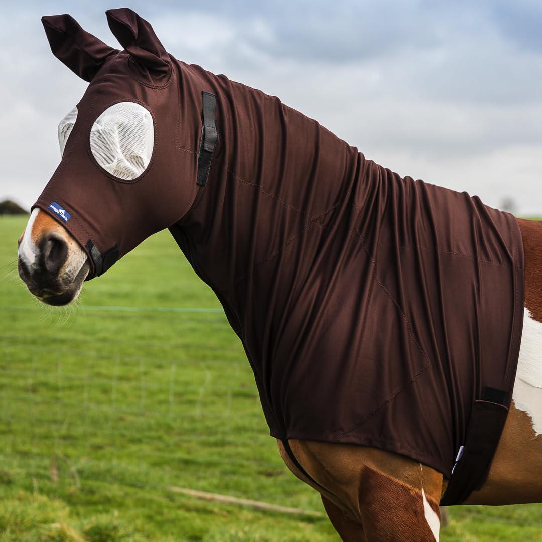 Snuggy Hoods Sweet Itch Hood – Capuche Avec Zip, Taille S, Marron
