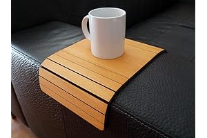 Couch Cover Holder: Wooden Sofa Armrest Table with Flexible Design