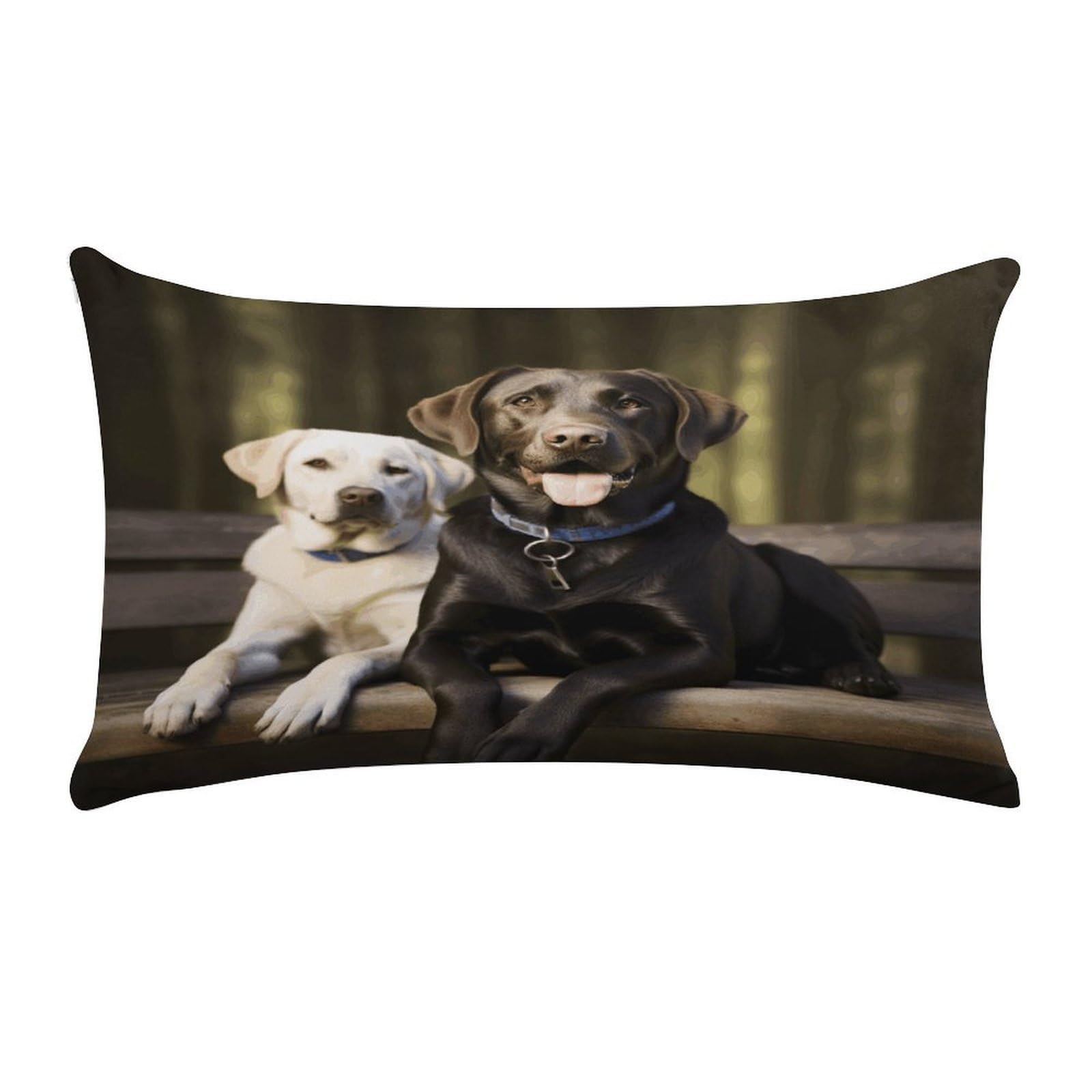 VstaDank Labrador Pillow Cover Pillowcase for All Seasons Short Plush Body Pillow Case Soft Cozy Fuzzy Lumbar Long Pillow Cover for Bed Sofa Bench 20 X 12 Inches