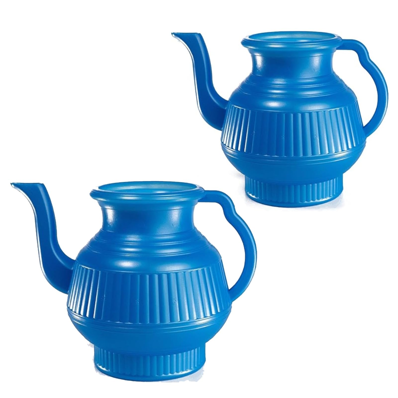 SDMAX 2x Plastic Watering Can, Long Curved Spout, Ergonomic Comfortable Handle, Durable Construction, Portable And Lightweight, Indoor & Outdoor Use, 2.25 litres (Blue)