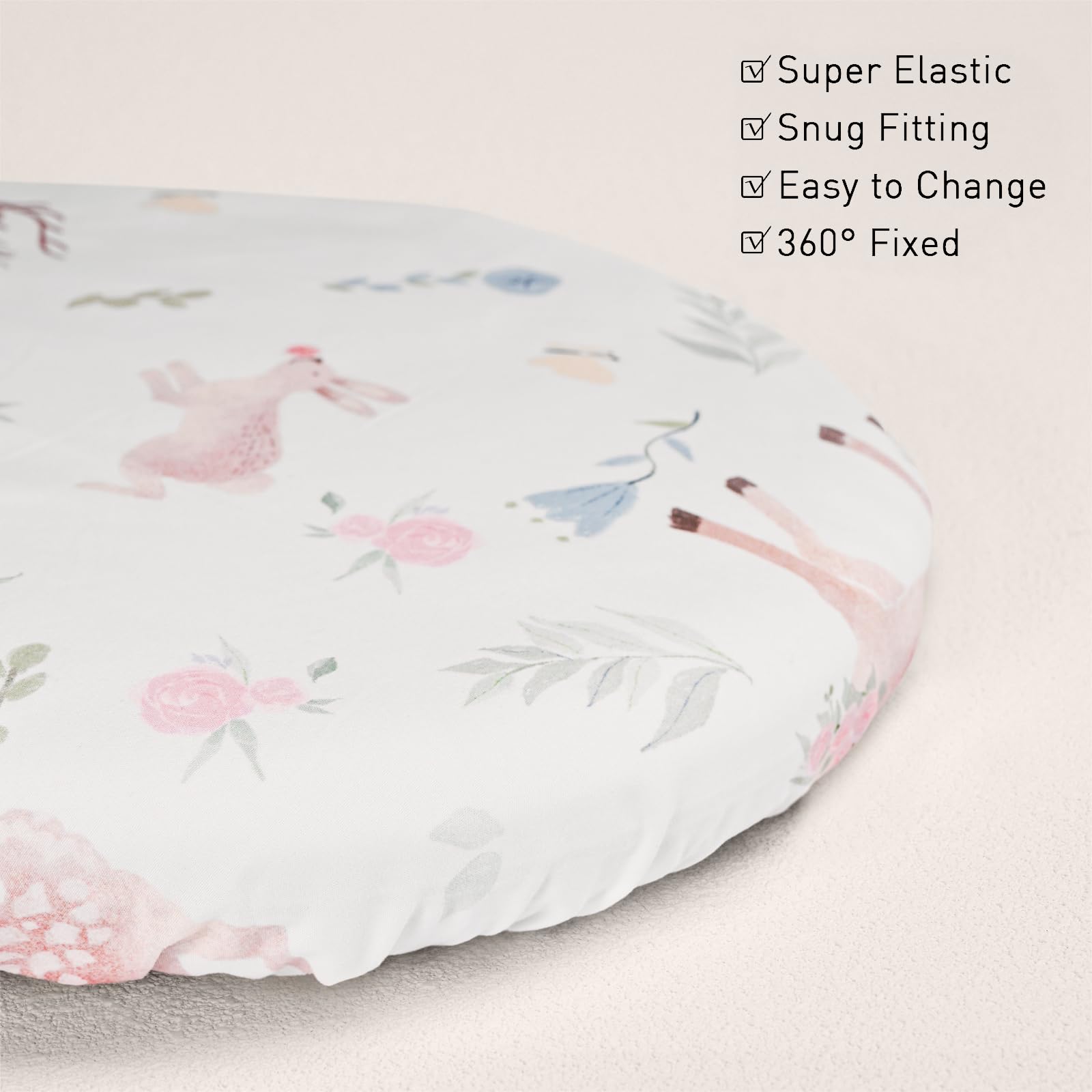 GLLQUEN BABY 4Pack Moses Basket Fitted Sheets, Newborn Pram Sheets Fitted - Image 4