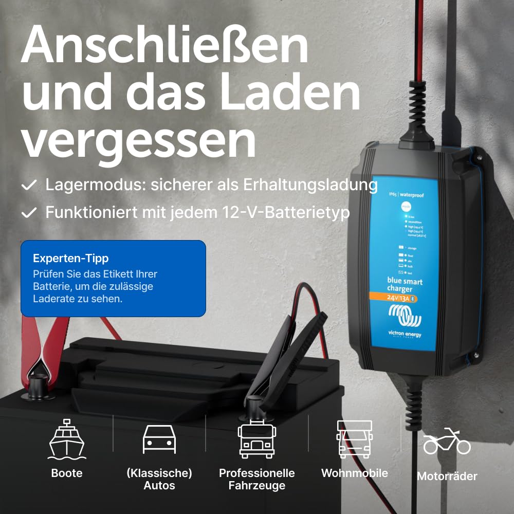 Victron Energy Blue Smart Batterie Ladegerät 24V 13A 230V CEE 7/17