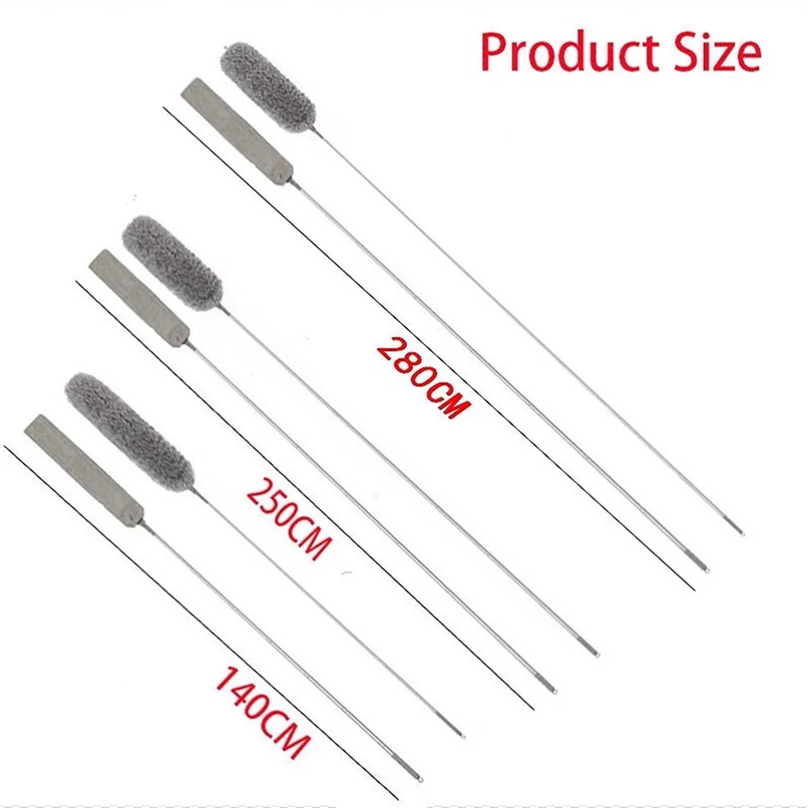 Plumero Atrapapolvo Hogar telescópico Microfibra Gap Duster Mango Largo fregona Muebles de Coche Herramienta Limpieza(Gray-280-Set1)