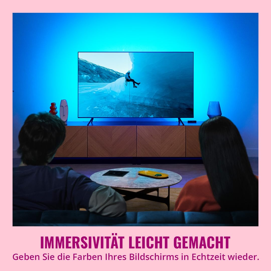 WiZ HDMI Sync Box TV-Beleuchtung HDMI 2.0 RGBIC LED Strip 75-85 Zoll App Sprachsteuerung Google Alexa