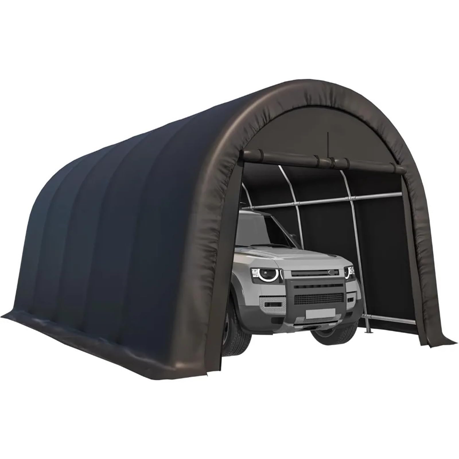 Tenda da Campeggio Posto auto coperto 12 X 20 FT Heavy Duty, Garage portatile con struttura interamente in acciaio e tetto rotondo, tettoia per auto anti-neve Riparo per Tenda da Campeggio
