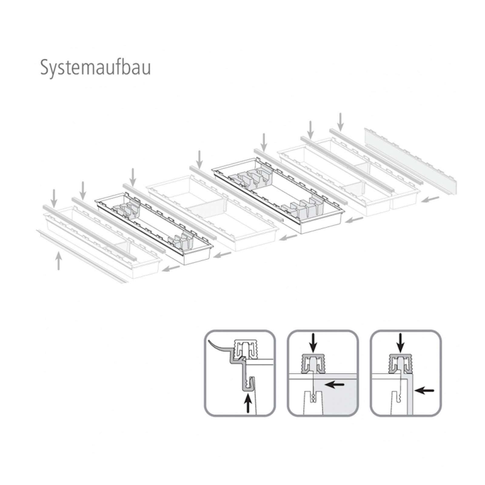 SOTECH Besteckeinsatz Cuisio transluzent-graphitgrau für 800 mm Korpusbreite Tiefe 473 mm mit Messerblock für Legrabox