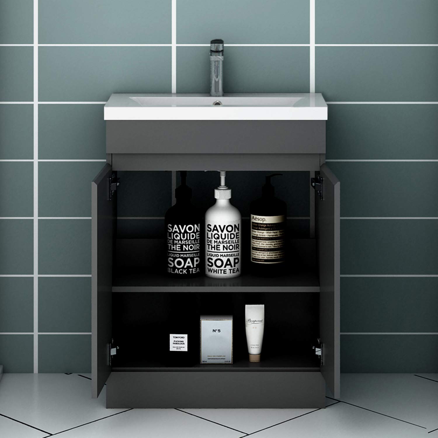Buy Acezanble 500/600mm Modern Bathroom Vanity Unit with Basin
