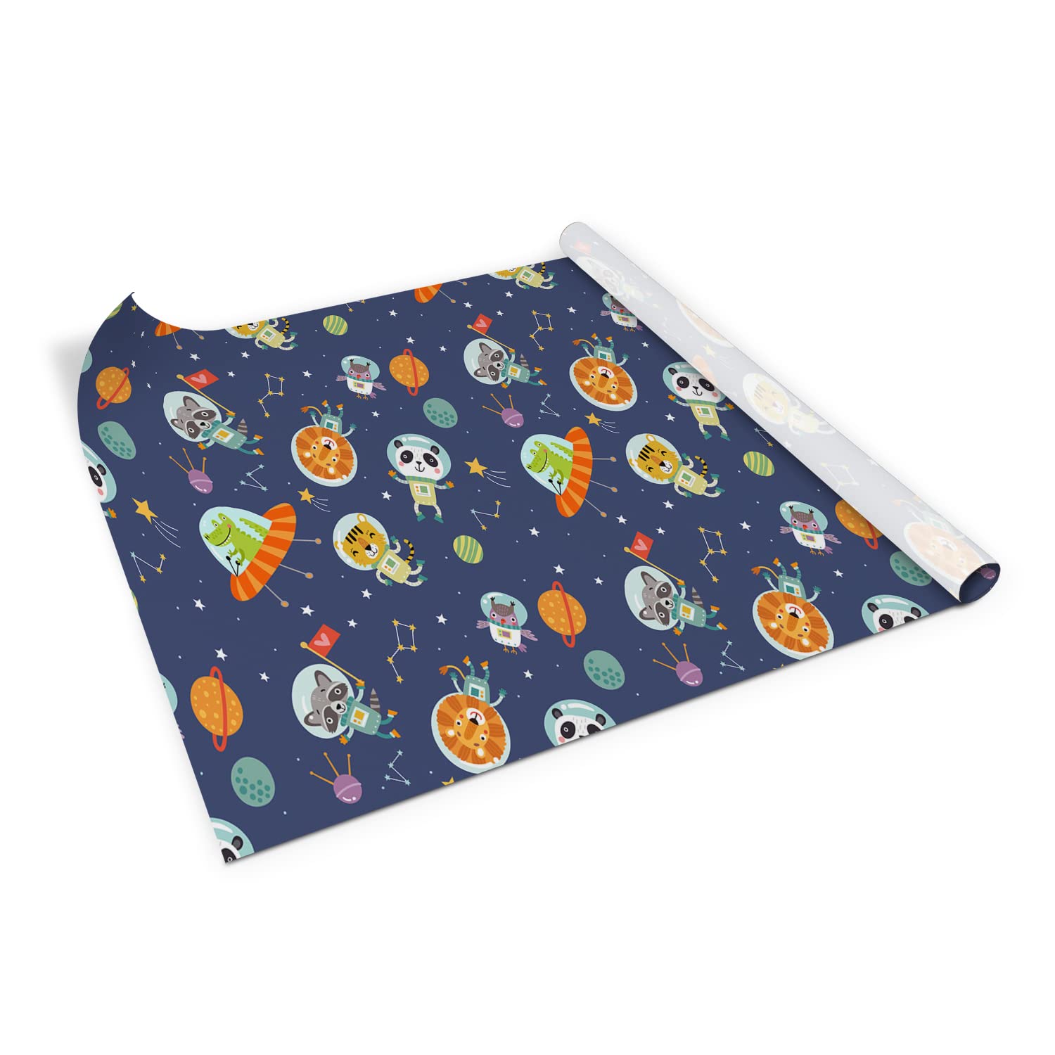 Feuille collante meuble pour relooker une commode d'enfant motif espace mat