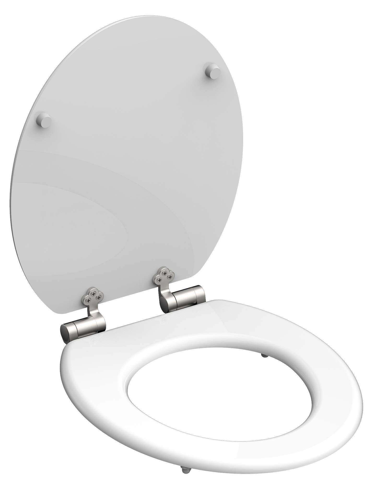 SCHÜTTE WC-Sitz Holzkern, Toilettensitz mit Absenkautomatik, passend für alle handelsüblichen WC-Becken, maximale Belastung der Klobrille 150 kg, Weiß