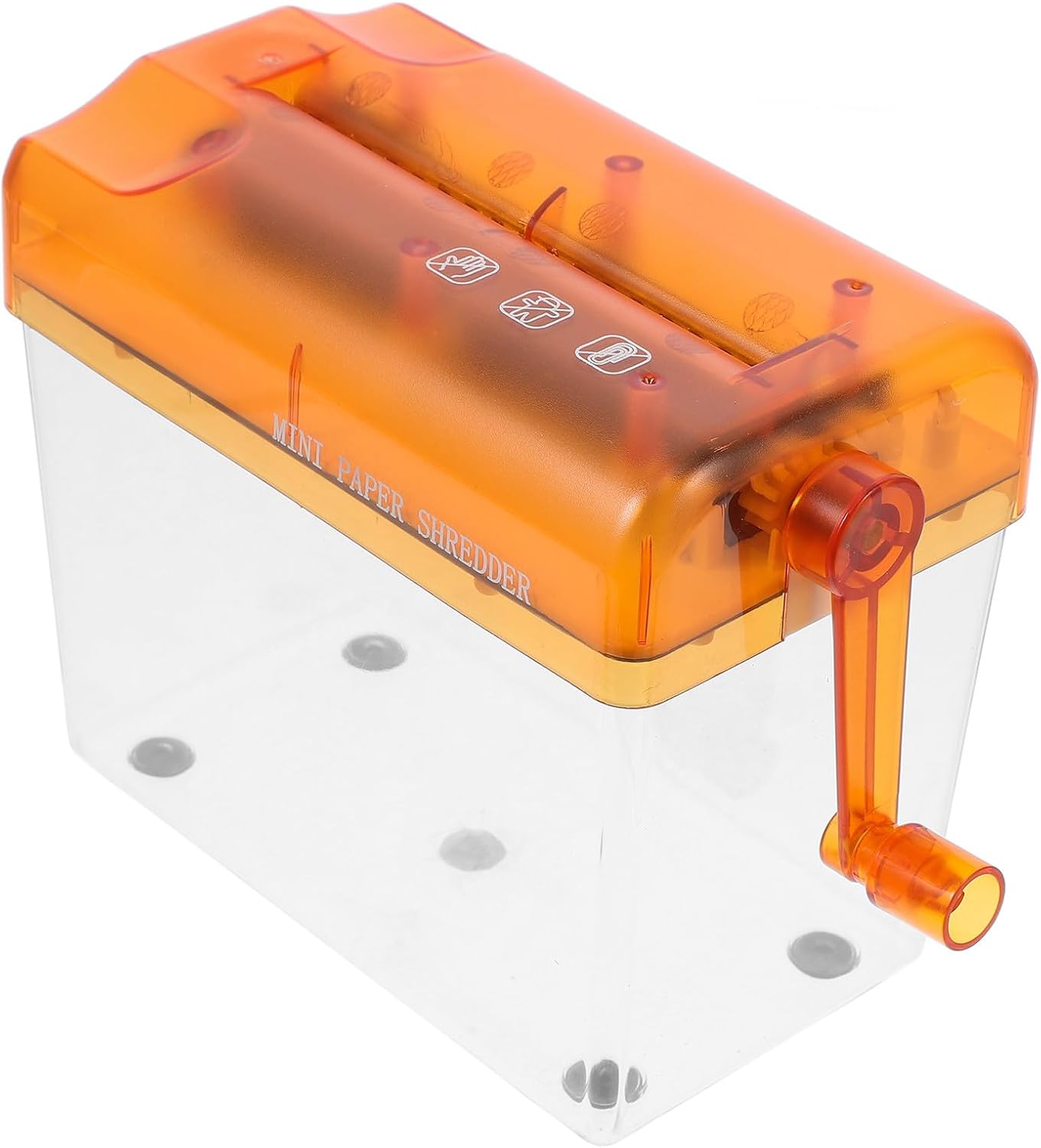 Mini Hand Paper Shredder Portable Manual Document Cutter Small Paper Shredders for Home Office Use with Orange Compact Design