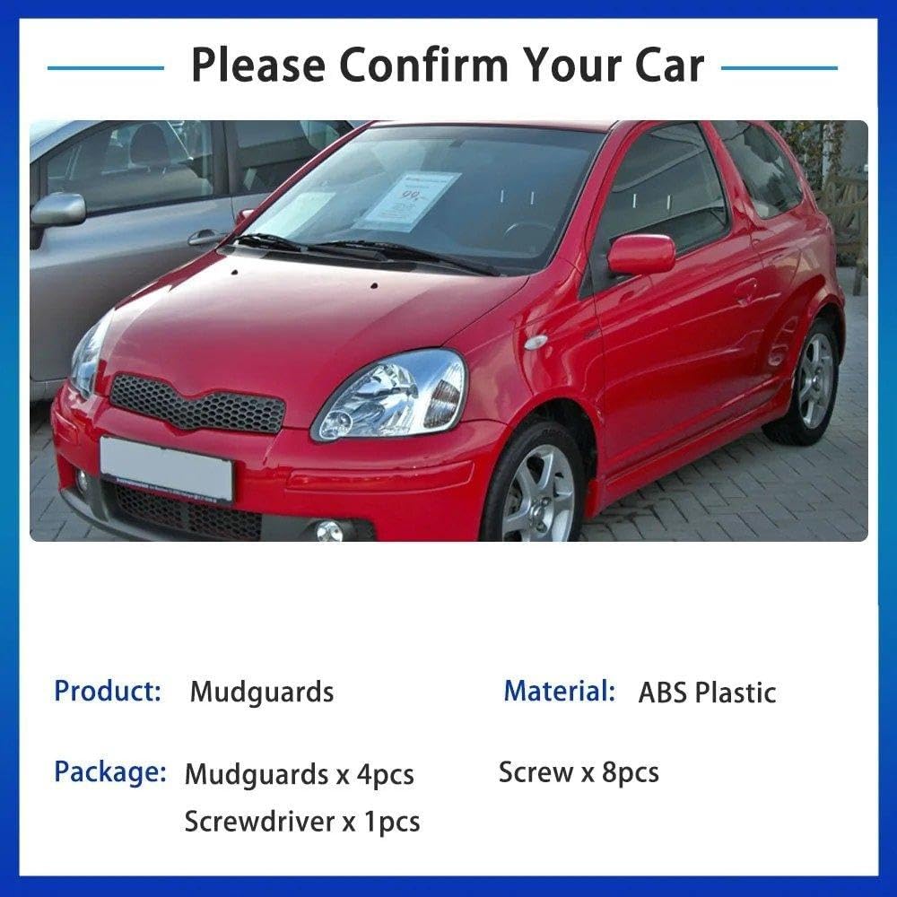 Auto Mud Flaps Splash Guards Front Rear Mudguard Set Car Accessories for Toyota Vitz for Yaris XP10 1999-2006 Wheel Protection