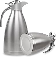 Vista 8 de FULITY - Jarra térmica de acero inoxidable con doble pared aislada al vacío y botón de presión, color plateado