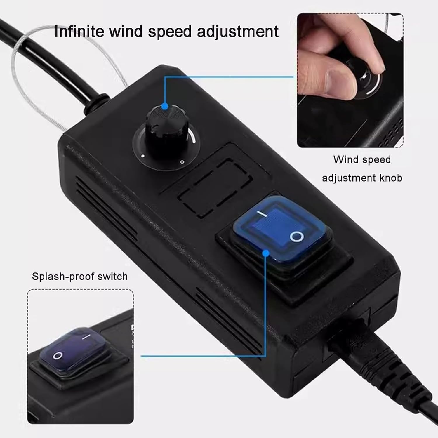 Ventilador portátil de fotografía para efectos de viento, ángulo ajustable, control de velocidad variable para escenario y grabación de video