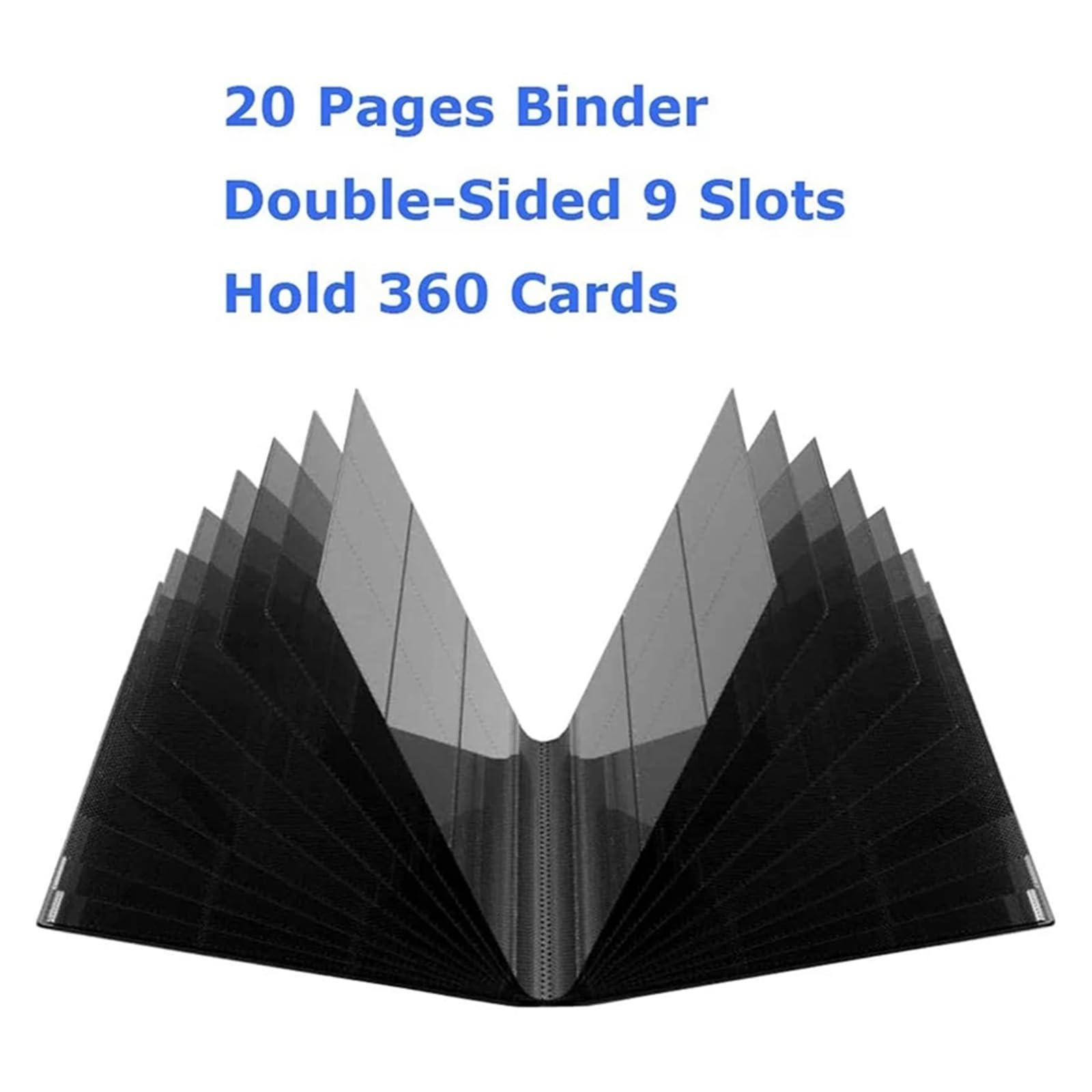 Estuche portátil para Tarjetas coleccionables, con 9 Compartimentos y Capacidad para 360 Tarjetas (Negro, 30,8 x 24,5 cm)