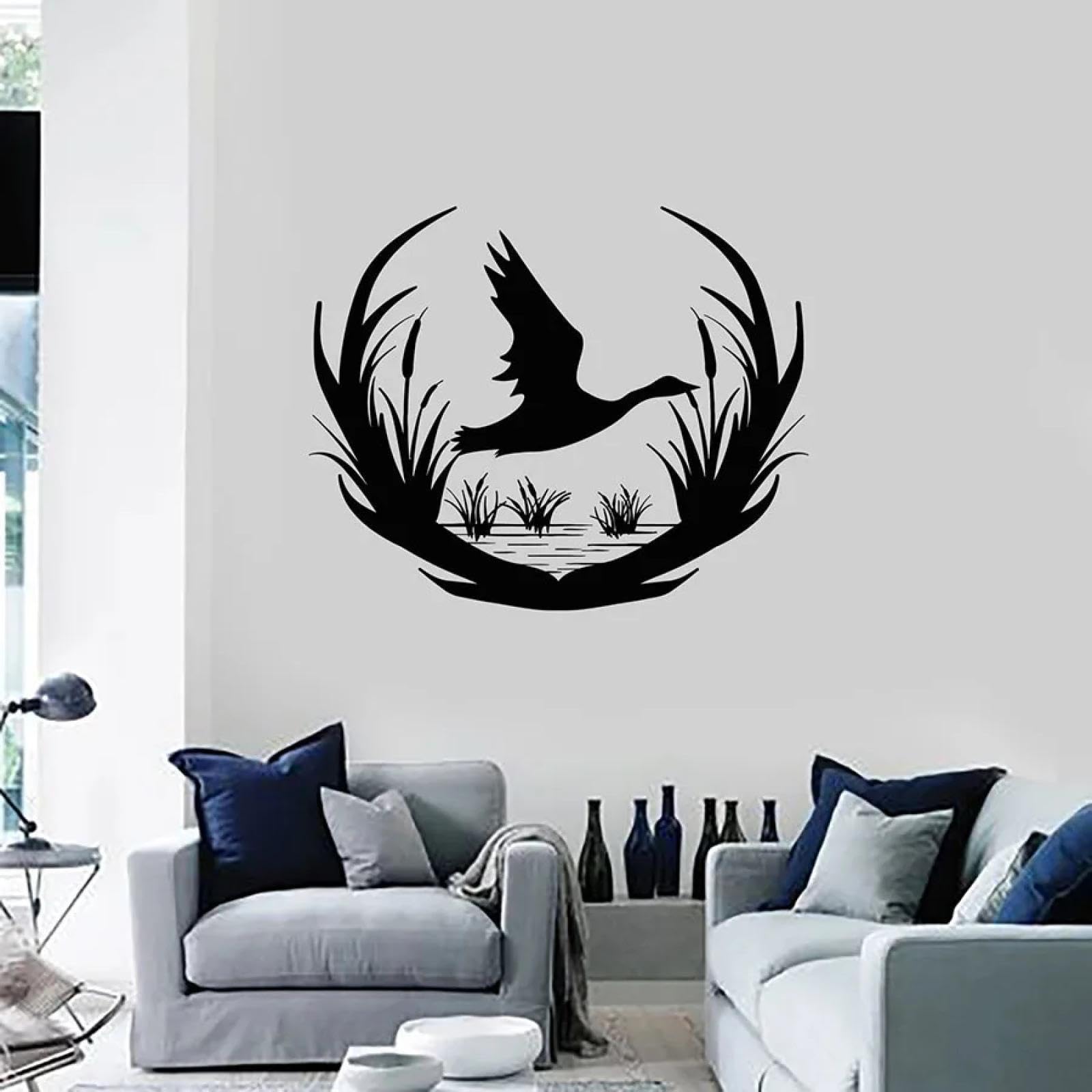 Youousi Black Hunting Club Shop Wall Stickers, Ducks, Wild Birds, Lake Windows, Children's Room Interior Wall Stickers, Art Stickers