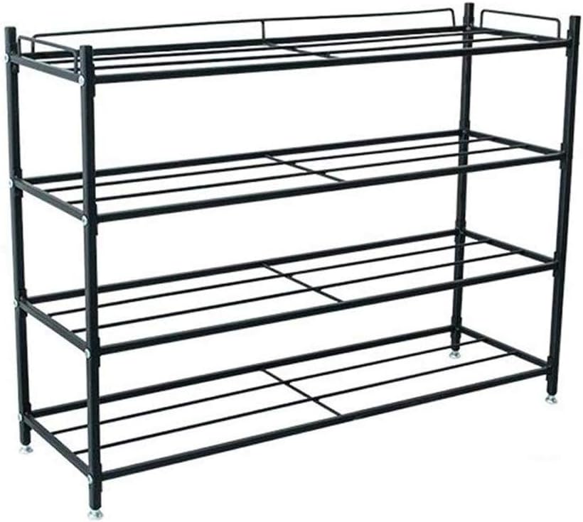 P9IDEDFH シンプルなメタルシューズラック アイアン収納ラック ブラック アイアンラック 寮 多層シューズラック