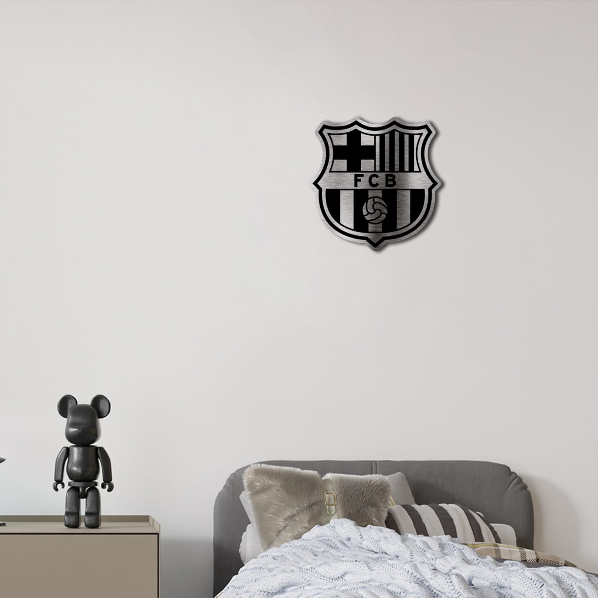 Licensed Decor FC Barcelona sous licence officielle (47 x 47 cm) 10 mm en aluminium brossé composite, Mutli Colour