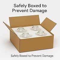 Vista 8 de LIGHTACCENTS Cubiertas de luz para ventilador de techo de vidrio transparente – Juego de 4 cúpulas transparentes de repuesto para lámparas de techo