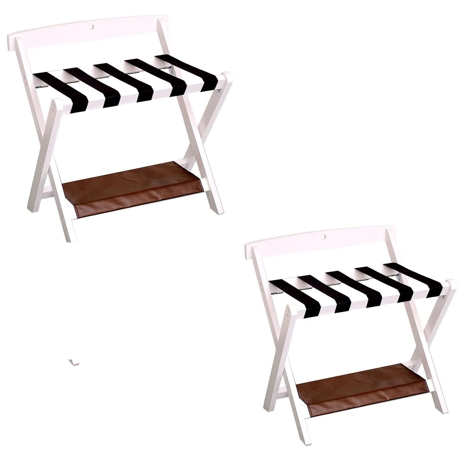 Support de valise pliable pour chambre d'amis avec étagère à chaussures en lot de 2