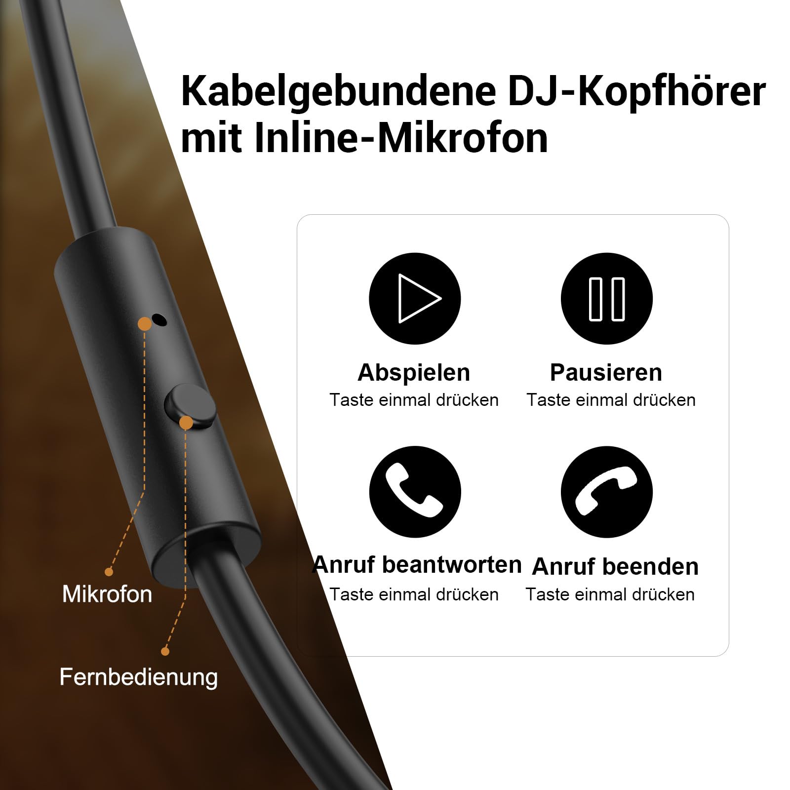 OneOdio Casque Audio Filaire DJ Piano Guitare avec Micro, Hi-Res Audio Extra Basse Son, Léger Confort Pliable Casques avec Share-Port, 2 câbles - Headphone pour PC Studio Monitor AMP Pro-10(Rouge)