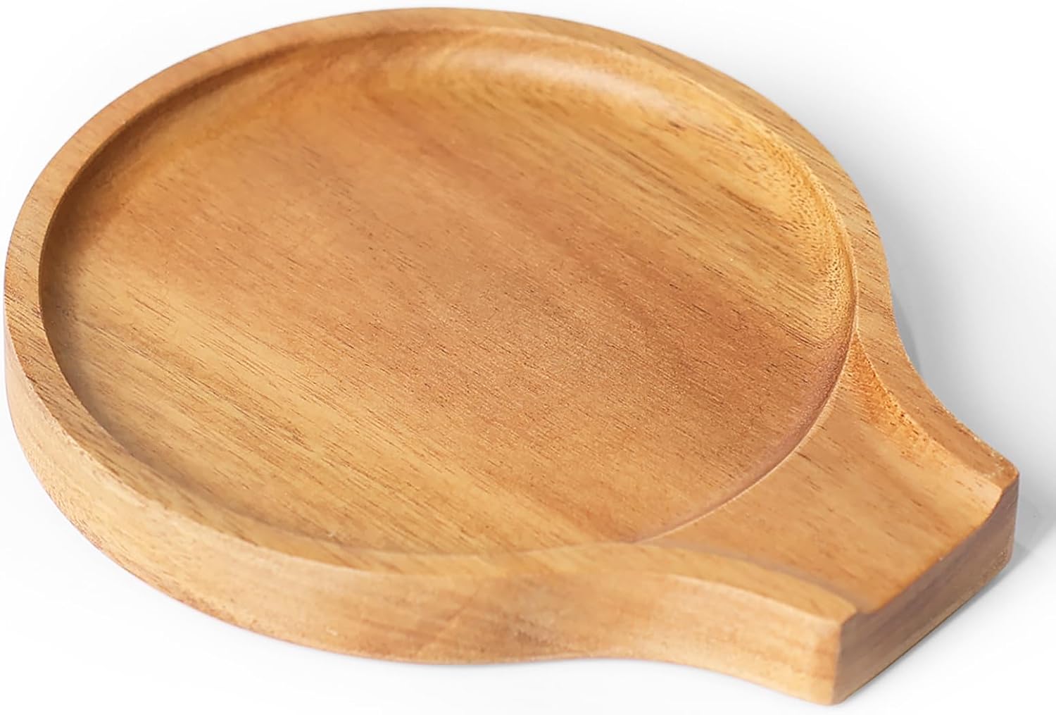 Acacia Wood Spoon Rest, Wooden Spoon Holder With Non Slip Silicone Feet, Multifunctional Kitchen Utensil Holder and Rest for Kitchen Countertop, Brown, 6.1" x 5.1" Irregular