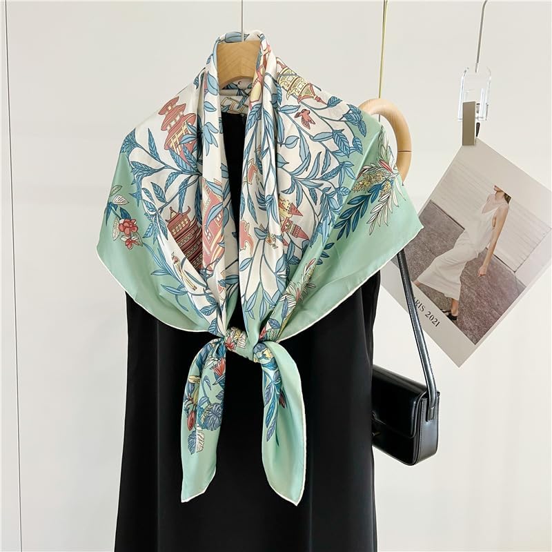 100% Pure Mulberry Silk Scarf 43”*43” Large Square Lightweight Headscarf Women’s Hair Wraps Shawls with Gift Packed - Image 2