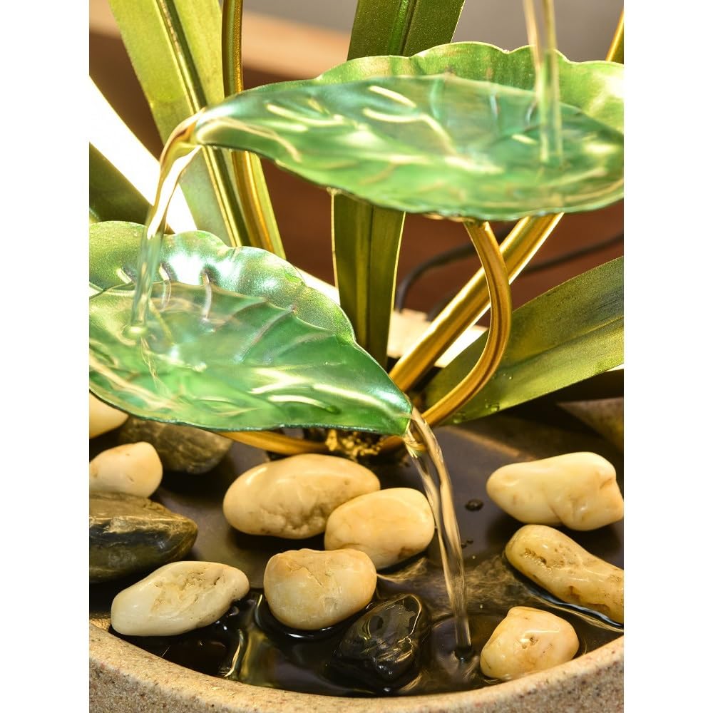 Fuente de Agua Decorativa Fuente de Escritorio Zen Flow con Cascada for relajación en Interiores, Ideal for Sala de Estar y Oficina. Fuente de Interior