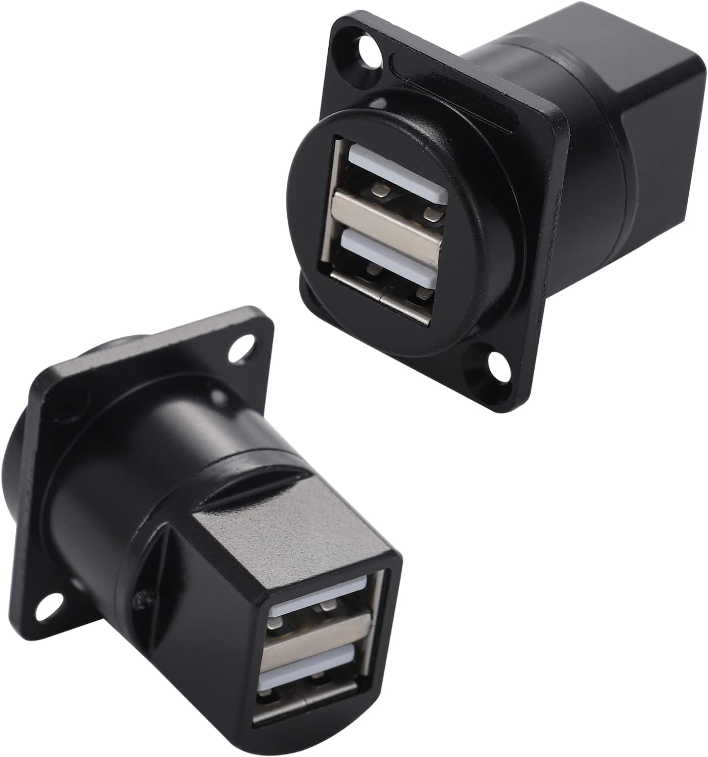 PENGLIN 2PCS USB 2.0 Panel Mount Coupler Dual USB Port,D