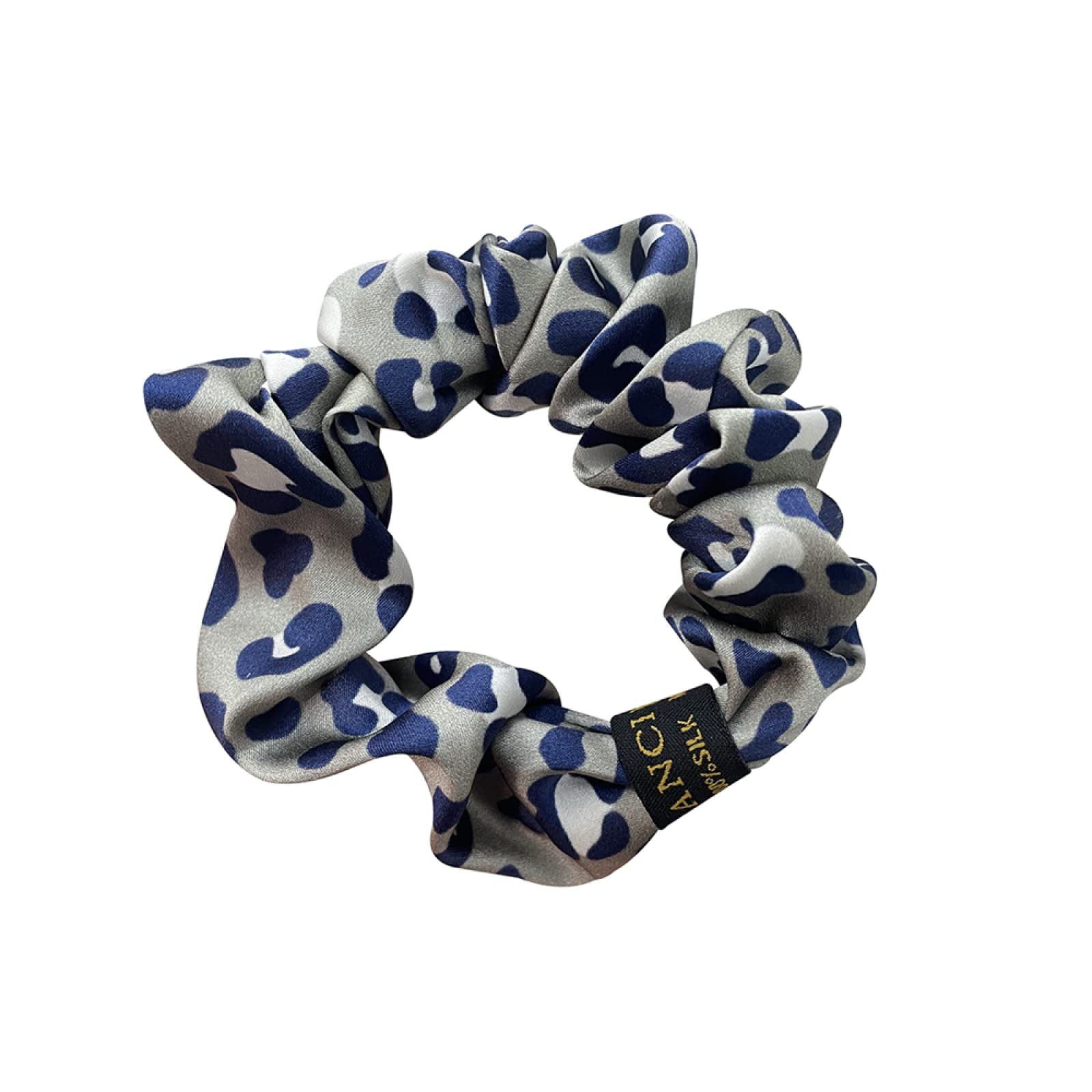 Pure Stain Silk elastyczna gumka do włosów Solid Leopard 3.5cm Scrunchies Scrunchie dla kobiet damskie gumki do włosów, pomarańczowy (niebieski)
