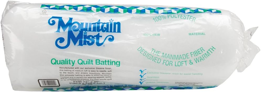 Mountain Mist Polyester Quilt Batting, Twin Size 72"X90"