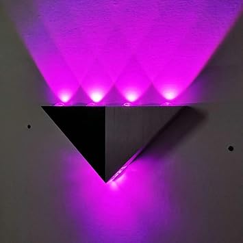 Up and Down Wall Lamp,5W Indoor Modern Wall Wash Lights Modern Triangle Shape Neon LED Lamps for Bedroom Living Room Bar Hallway Porch,Purple