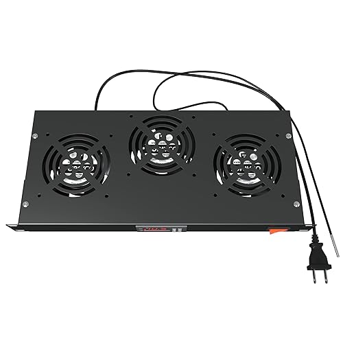 Miniatura 8 de Ventilador de montaje en rack  Sistema de refrigeración de servidor de 3 ventiladores  Panel de gabinete de montaje en rack de 1U de 19 pulgadas,