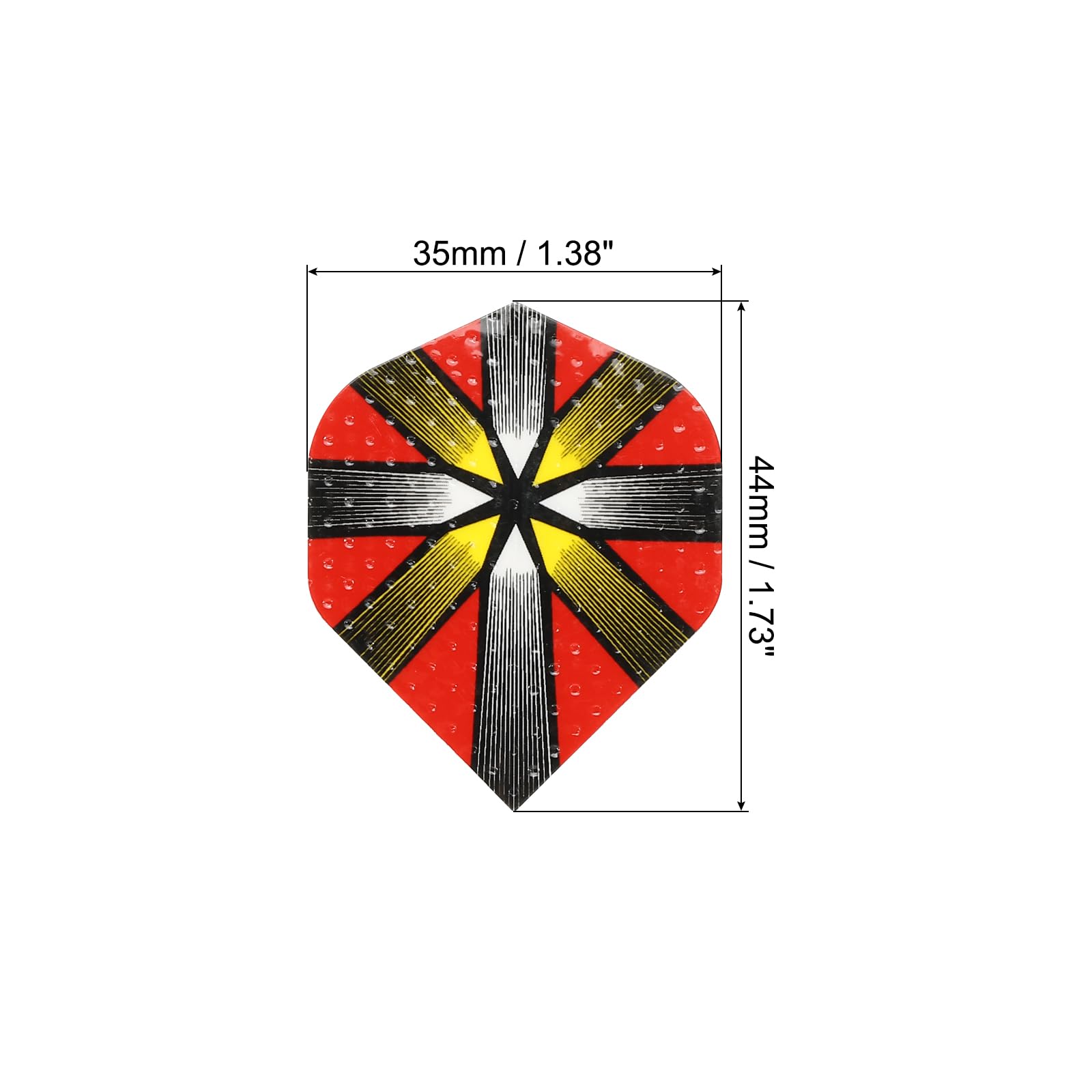 PATIKIL Slim Dart Flights, 6 Pack Aluminum Foil Unique Design Dart Accessories for Steel Tip Dart and Soft Tip Darts, Red Yellow Silver Tone