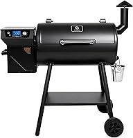 Z Grills ZPG-550B2 Wood Pellet Grill Smoker: PID 3.0 Controller, 553 Sq In, 8-in-1 BBQ, Meat Probe, Hopper Clean-Out - Black