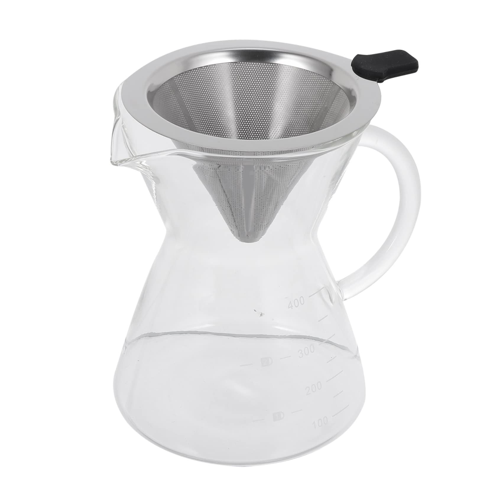 HOLIDYOYO 1 Set Coffee Maker with Borosilicate Glass Carafe Hand Dripper Pot Micro Mesh Filter for Smooth Brewing for Home and Office Use