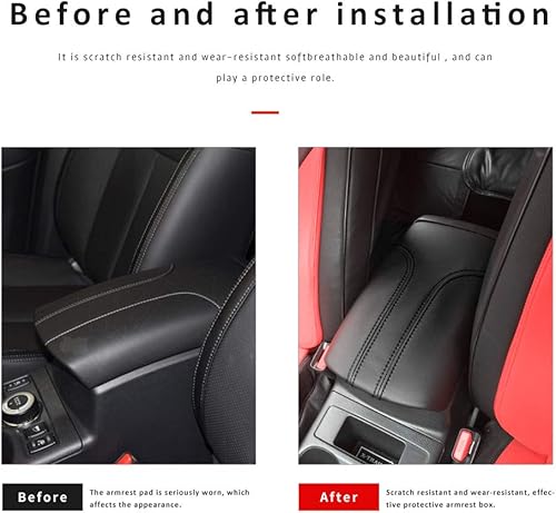 Miniatura 7 de INTGET Funda para reposabrazos de consola central de automóvil para Nissan Rogue 2014-2020, accesorios deportivos 2017-2021 2022, funda de cuero