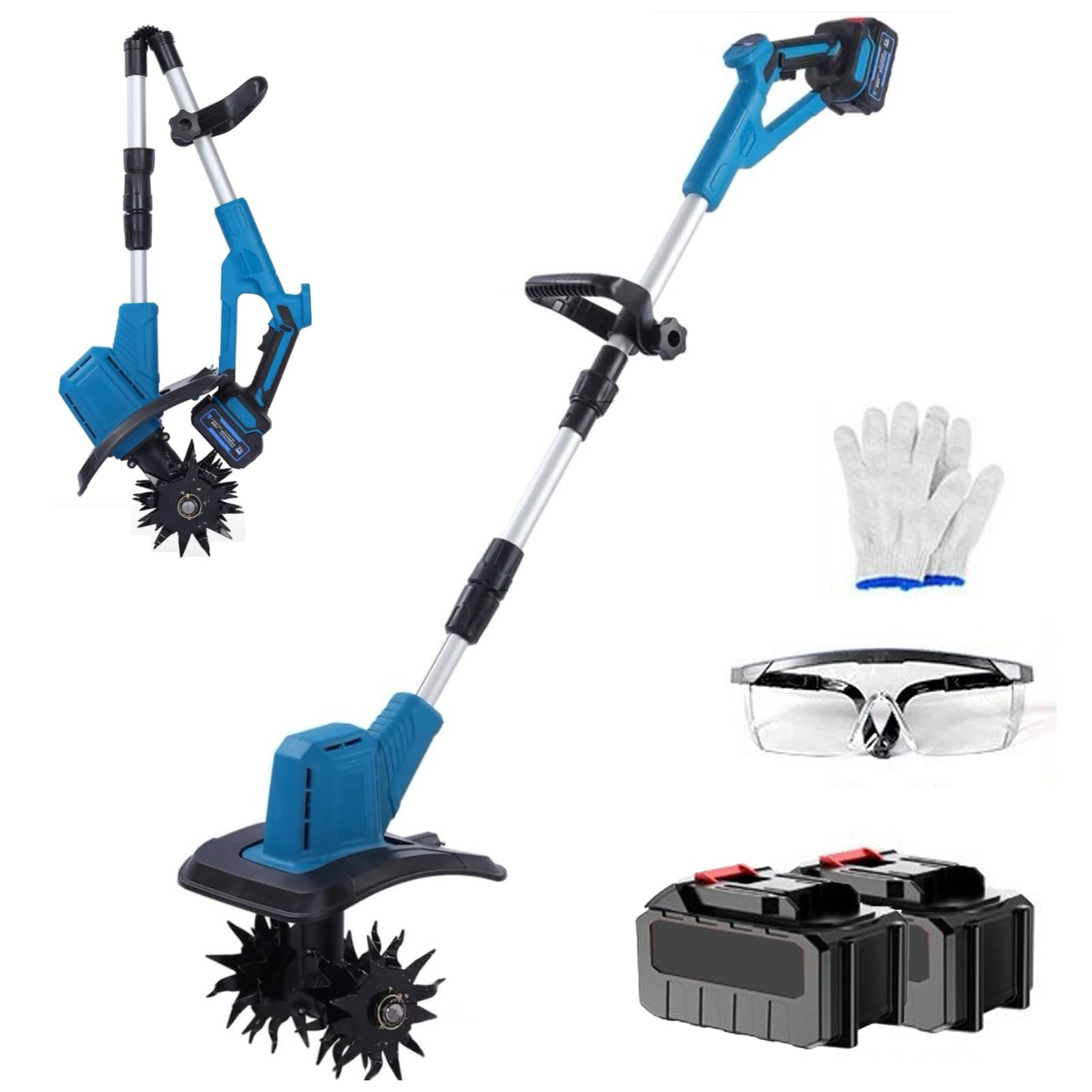 Motobineuse électrique sans fil 21V avec tête de lame à 4 rangées pour jardin