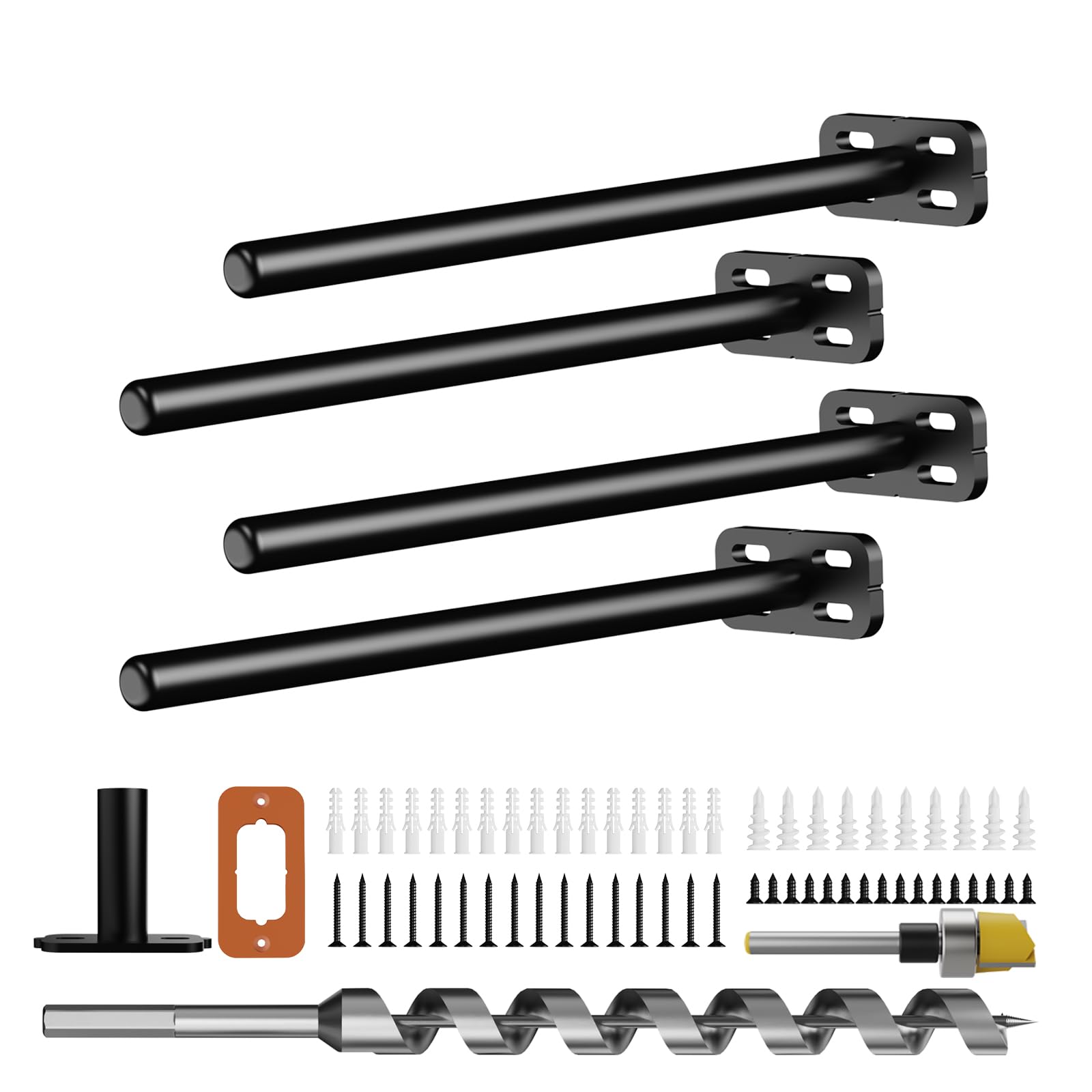 6pcs Wall Shelf Brackets Heavy Duty Floating Shelf Bracket Hidden,Invisible Black Shelving Brackets Decorative Floating Shelf Hardware Heavy Duty,Metal Shelf Support Bracket(6"-6pcs) — Amazon image 18