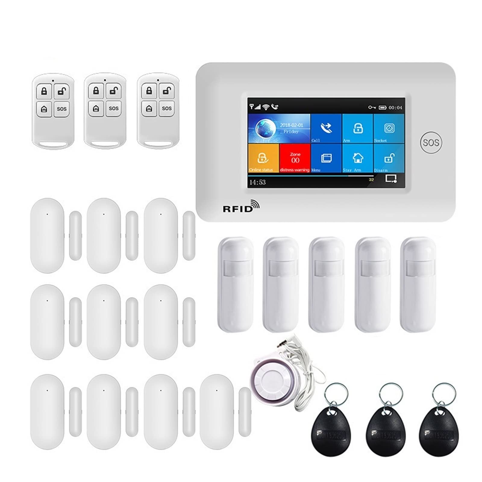 CUDTAPI TUYA Smart Security Alarms For Home Wireless Alarm APP Remote Control Compatible(L)