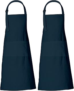 RAJRANG BRINGING RAJASTHAN TO YOU Delantal de cocina para hombres y mujeres de 88x69 cm de algodón liso con 3 bolsillos