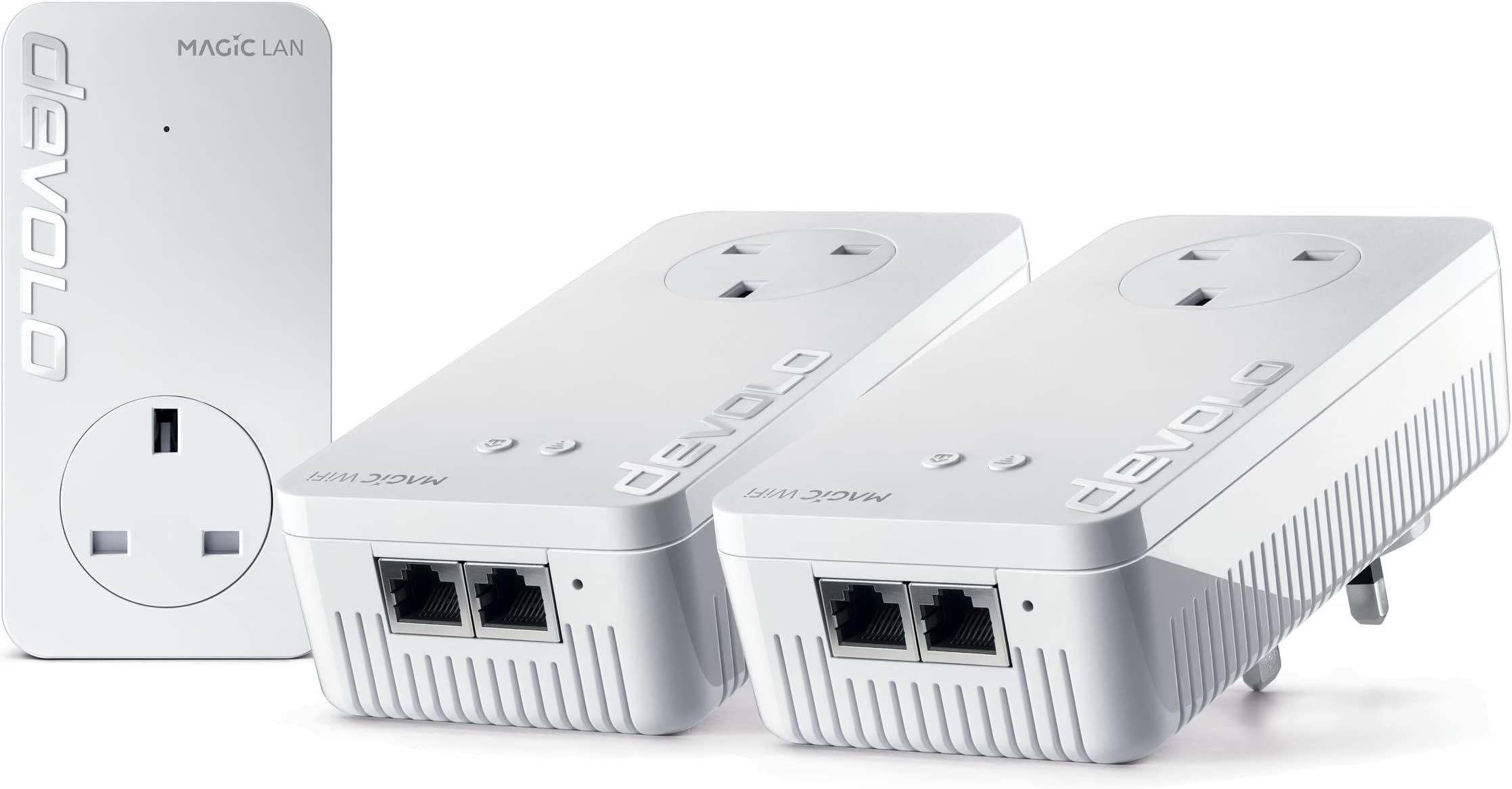 Magic 2–2400 Wi-Fi 6: Whole Home Kit | 4k/ 8k UHD Streaming | Stable Home Working (Up to 2400 Mbps powerline & 1800 Mbps Mesh WiFi 6, G.hn, 5x Gb LAN ports)