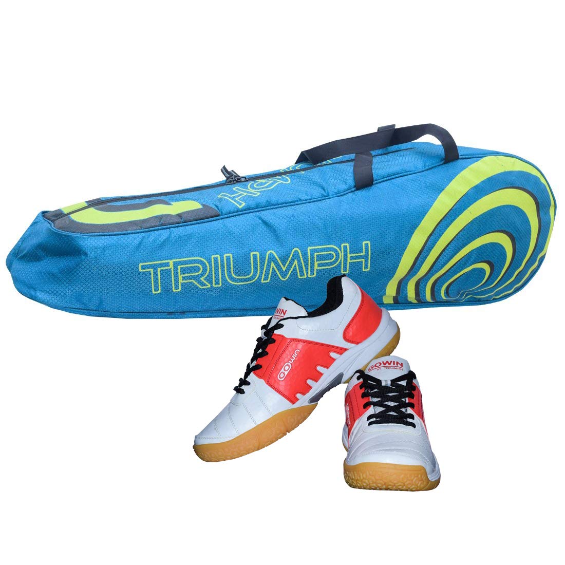 Badminton Shoe Power White/Red Size-6 with Triumph Badminton Bag 304 Sky/Lime-image-46