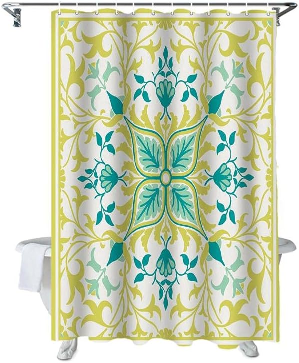 ZGDPBYF 4ピースシャワーカーテンセットヴィンテージファームハウススタイルパターンシャワーカーテントイレふたカバーバスマットセ