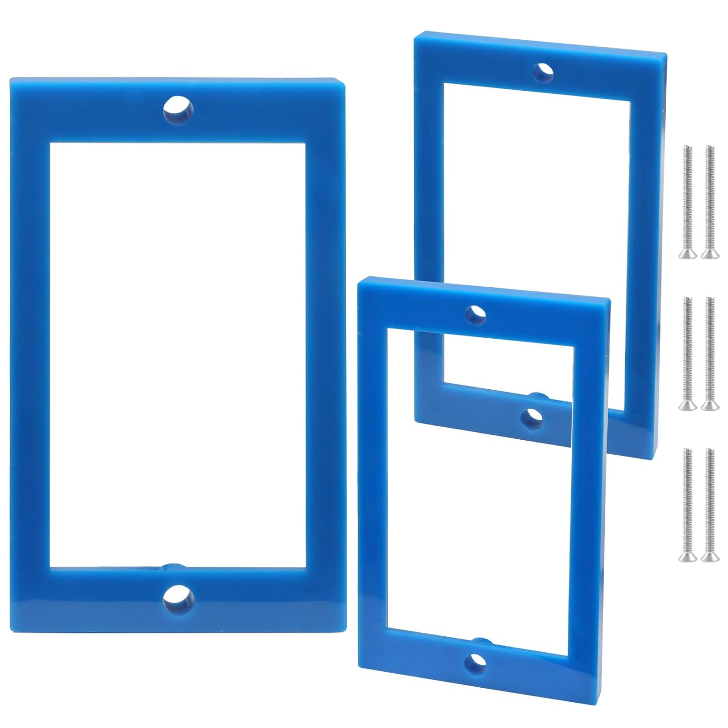 3 PCS Single Gang Receptacle Outlet Box Extenders 1/4" Electrical Outlet Extenders with 6 Screws for Electric Box and Electric Switches(Blue)