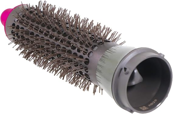 SPARES2GO Volumising Brush compatible with Dyson HS01 Airwrap Hair Styler (Nickel/Fuchsia)