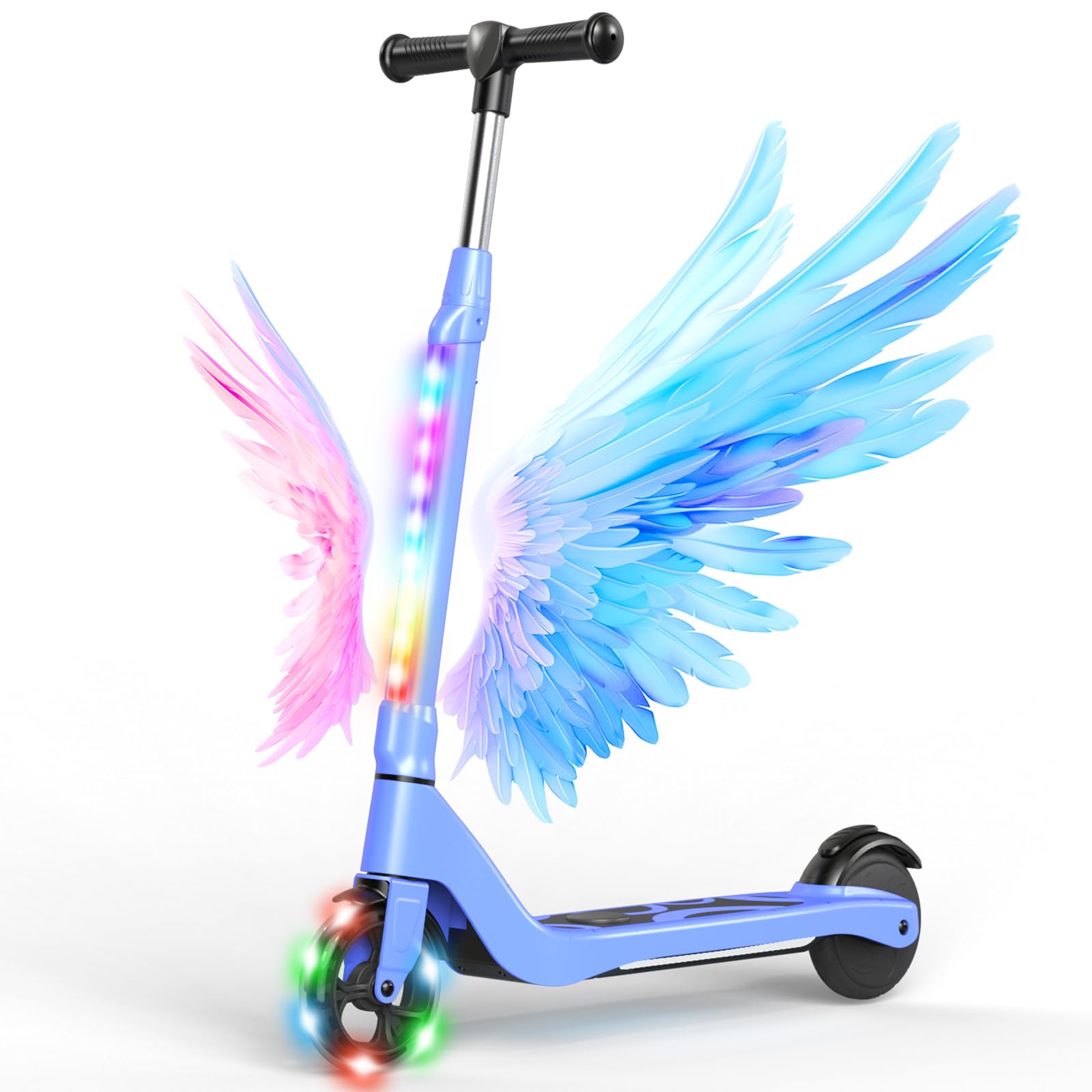 SISIGAD Patinete Electrico para Niño de 6 a 10 años, Scooter Eléctrico Niños de 5,3 Pulgadas con Luces LED y 3 Alturas Ajustables, Carga Máxi 70 kg, Velocidad Máxi 10 km/h, Autonomía Máxi 4km